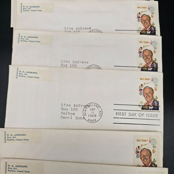 1968 First Day Of Issue Walt Disney Commemorative Stamp Envelopes 20 Lot LI3007 - Picture 7 of 9